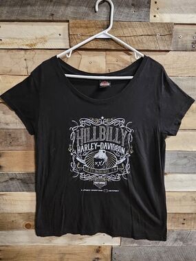 Harley Davidson Hillbilly  Scoop Neck Tee (No Tag But Fits Like Xl)